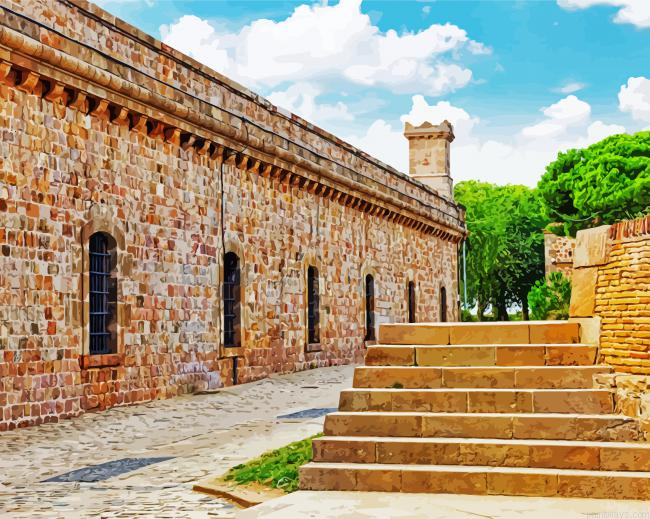 Aesthetic Montjuic Castle Painting By Numberss.png