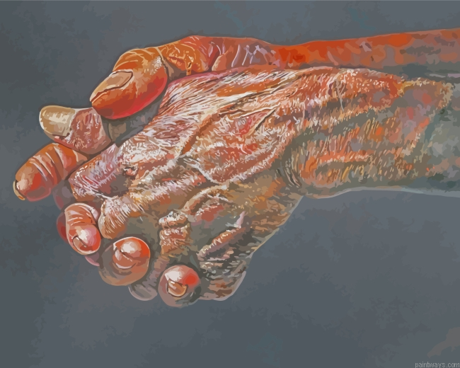Aesthetic Old Hands Painting By Numberss.png