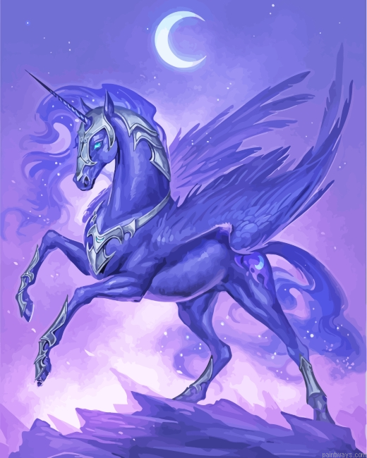 Aesthetic Purple Unicorn Painting By Numberss.png