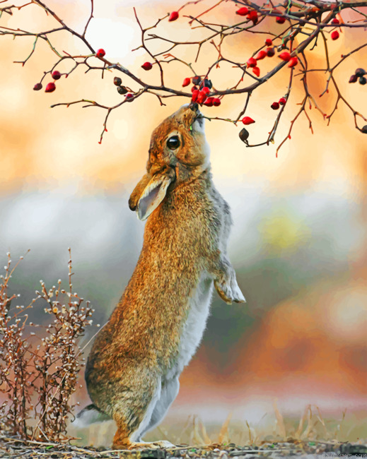 Aesthetic Rabbit Animals Painting By Numberss.png