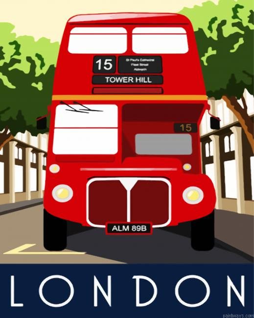 Aesthetic Red Routemaster In London Painting By Numberss.png