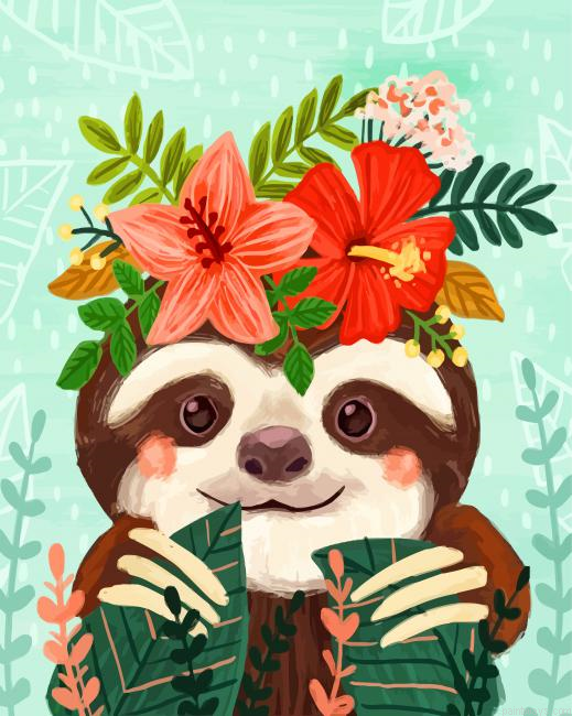 Aesthetic Sloth Painting By Numbers.png