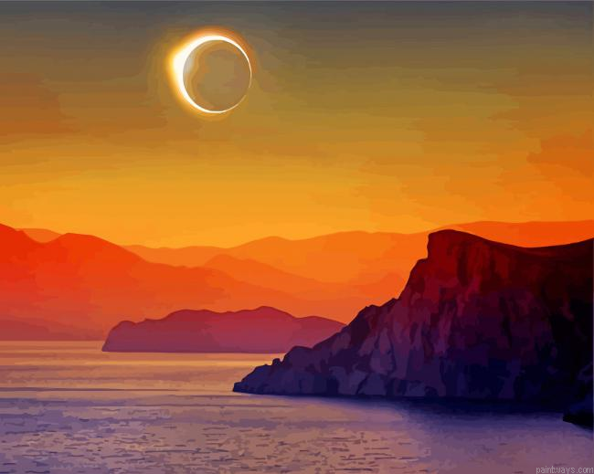 Aesthetic Solar Eclipse Painting By Numberss.png