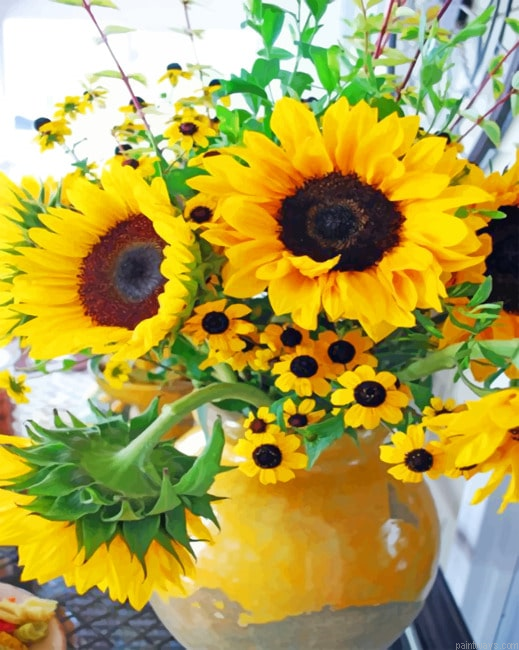 Aesthetic Sunflowers Plants Painting By Numbers.png