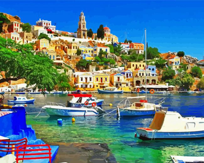Aesthetic Symi Island Painting By Numberss.png