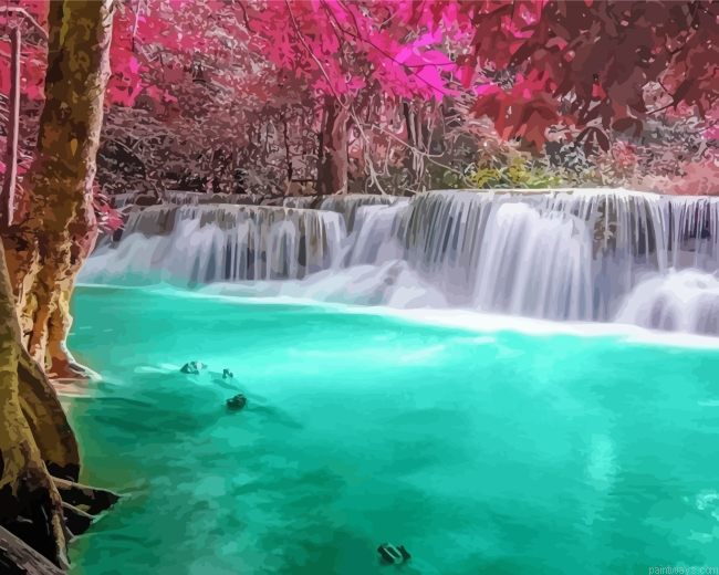 Aesthetic Waterfall Painting By Numbers.png