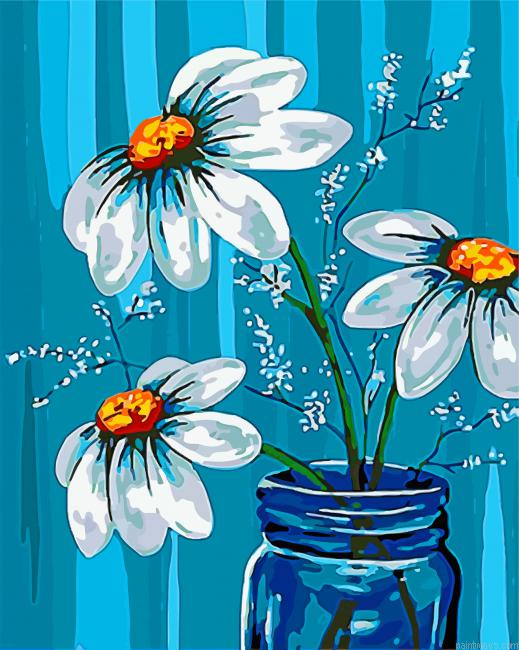Aesthetic White Flowers Painting By Numbers.png