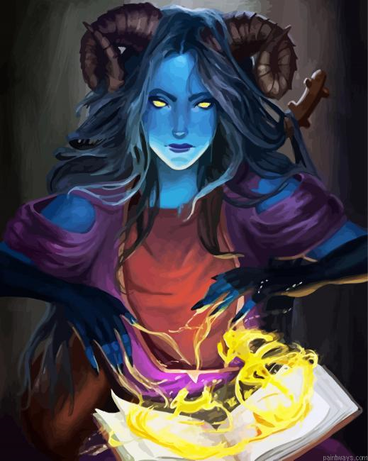 Aesthetic Wizard Lady Painting By Numberss.png