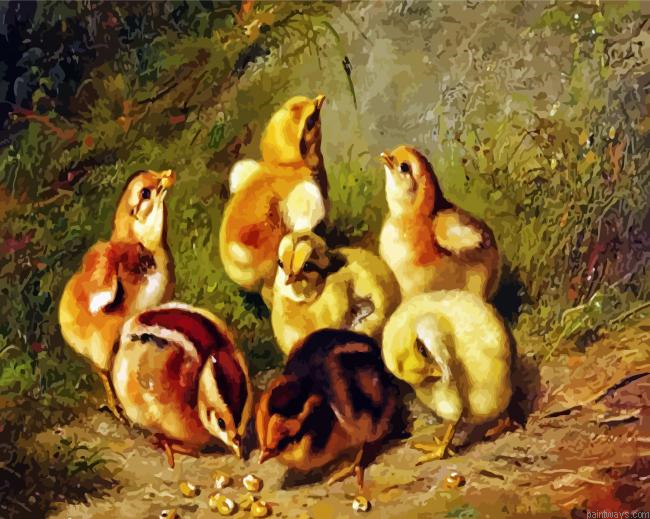 Aesthetics Baby Chicks Painting By Numberss.png
