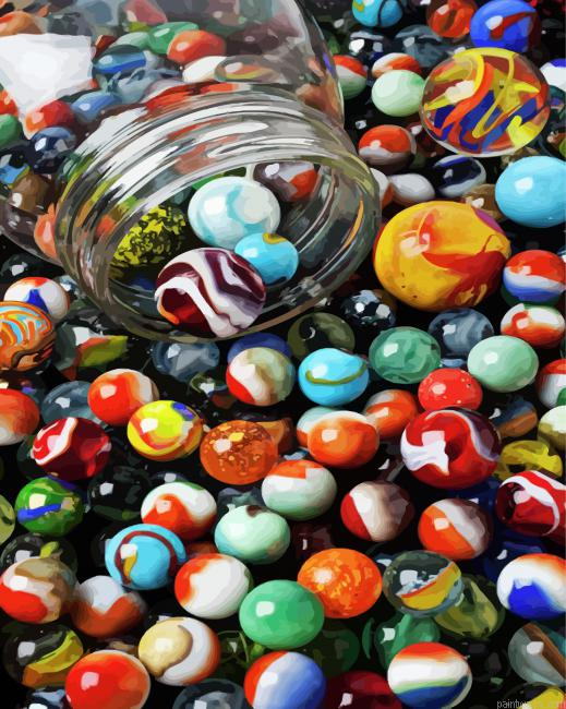 Aesthetics Colorful Marbles Painting By Numberss.png