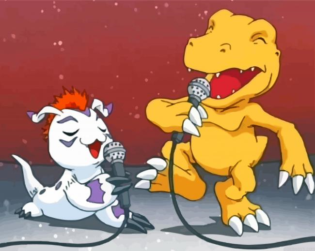 Agumon And Gomamon Painting By Numbers.png