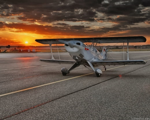 Airplane During Sunset Time New Painting By Numberss.png