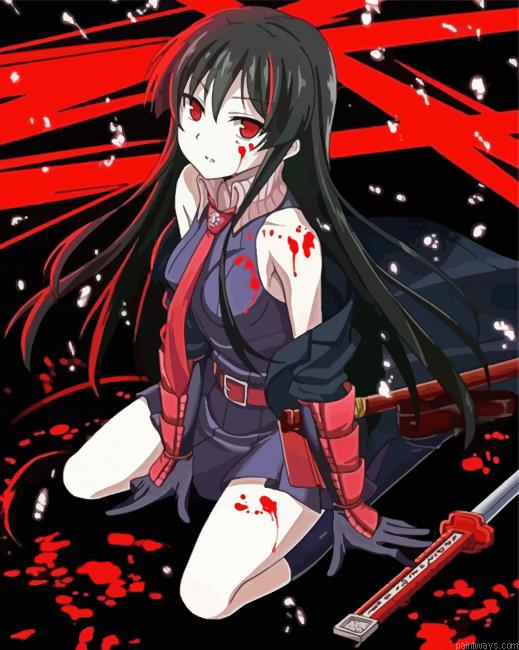 Akame Character Painting By Numberss.png