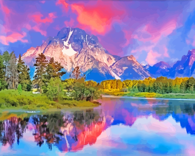 Alaska Landscape At Sunset Painting By Numberss.png