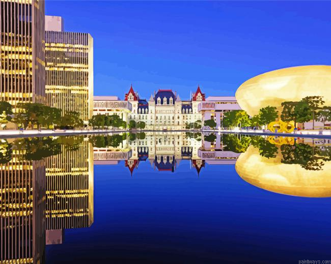 Albany Buildings Reflection Painting By Numberss.png