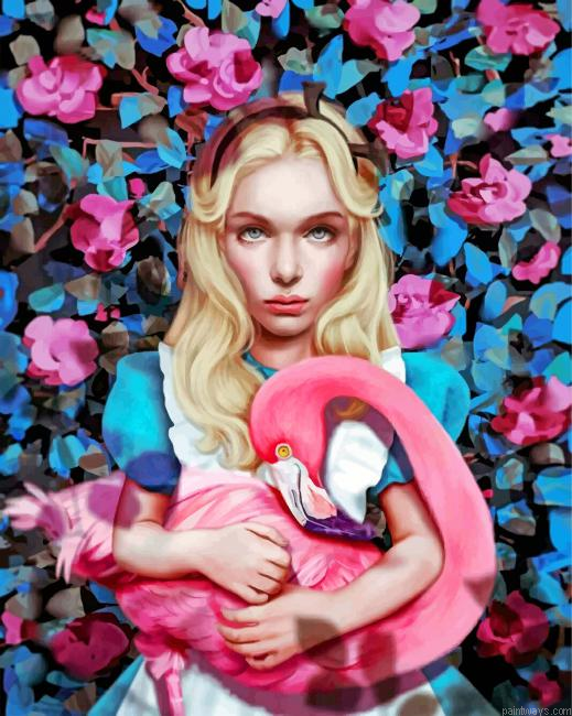Alice And Flamingo Painting By Numbers.png