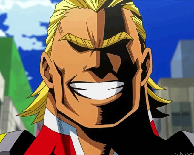 All Might Character Painting By Numberss.png