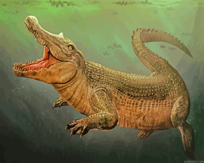 Alligator Underwater Painting By Numberss.png