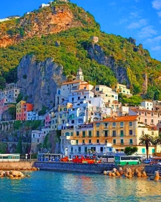 Amalfi Coast In Italy Painting By Numbers.png