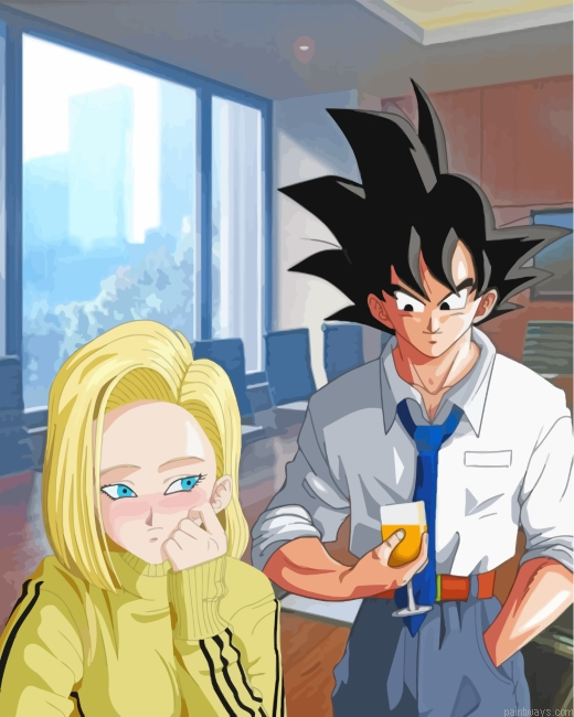 Android 18 And Goku Painting By Numbers.png