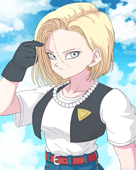 Android 18 Anime Girl Painting By Numbers.png