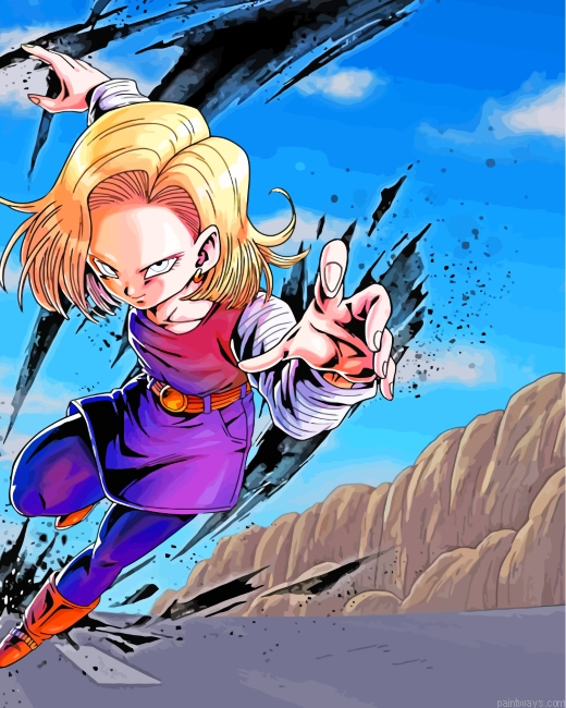 Android 18 Dragon Ball Z Painting By Numbers.png