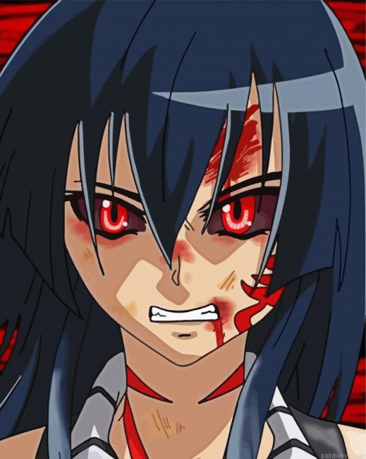 Angry Akame Character Painting By Numberss.png