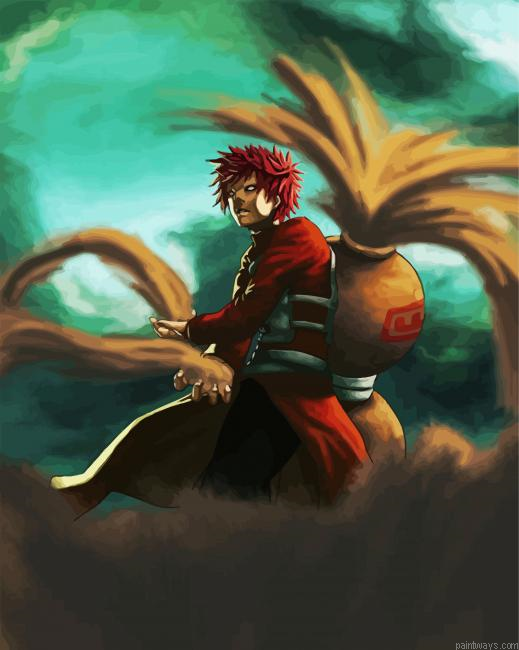 Angry Gaara Character Painting By Numberss.png