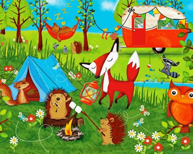Animals In Camp Painting By Numberss.png