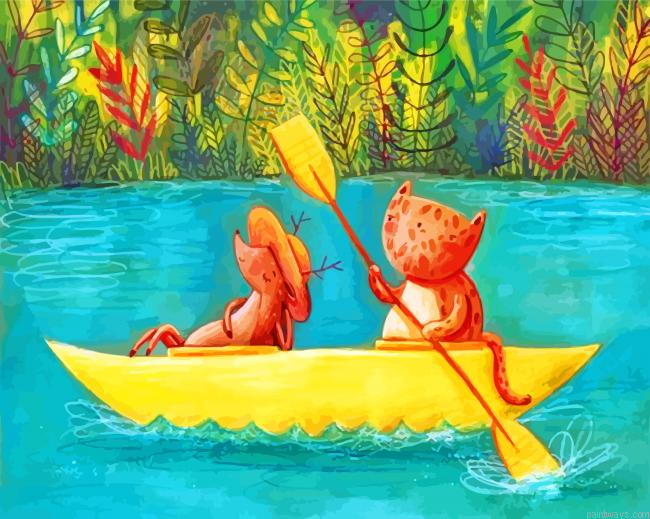 Animals In Kayaks Painting By Numberss.png