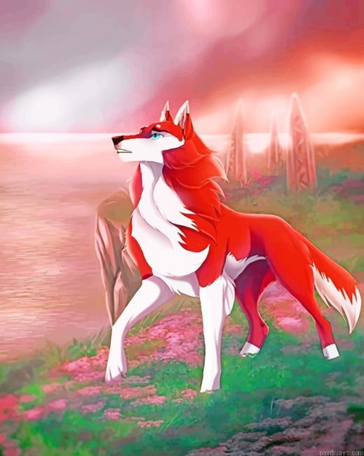 Animation Wolf Animals Painting By Numberss.png