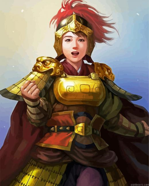 Anime Warrior Lady Painting By Numberss.png