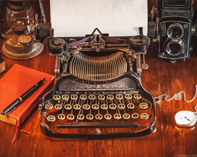 Antique Typewriter Painting By Numberss.png
