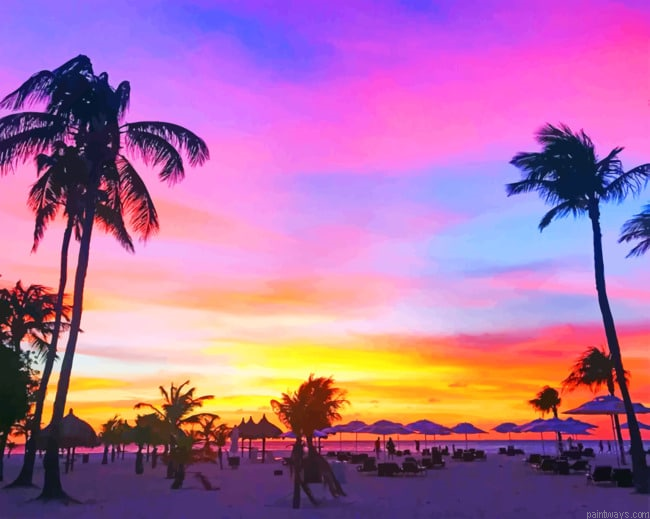 Aruba Sunset Landscapes Painting By Numberss.png