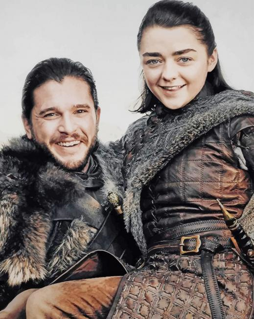 Arya And Jon Snow New Painting By Numberss.png