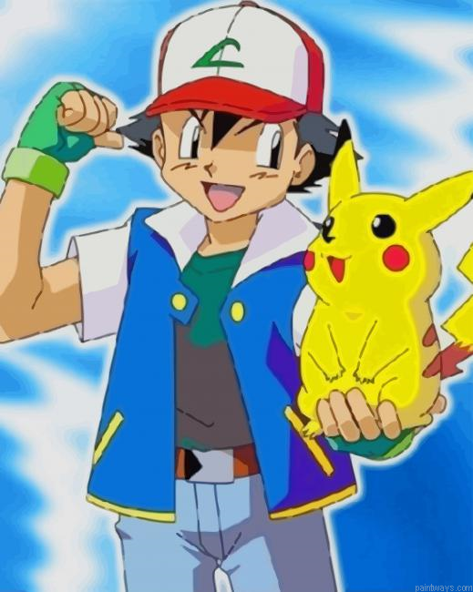 Ash Pokemon New Painting By Numberss.png