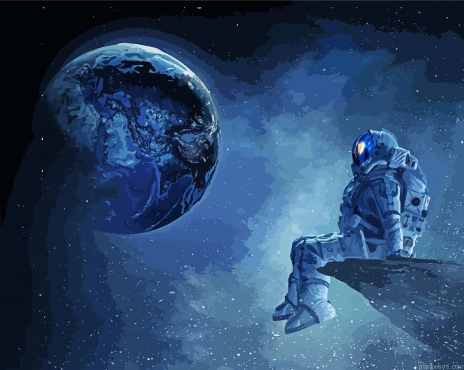 Astronaut Sitting In Space Painting By Numberss.png