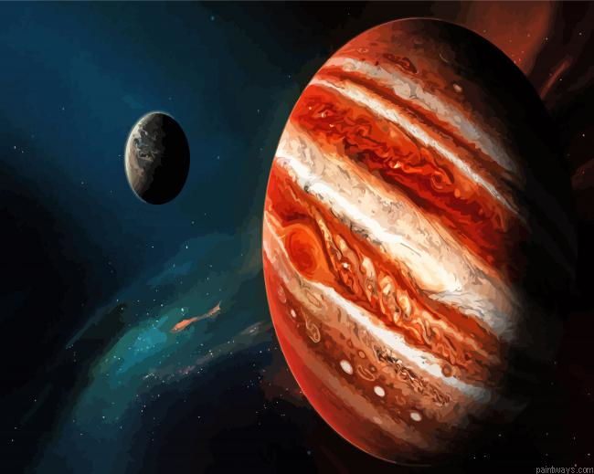 Astronomy Jupiter Planet Painting By Numberss.png