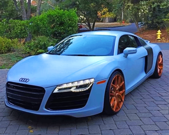 Audi R8 Matte Blue Painting By Numberss.png