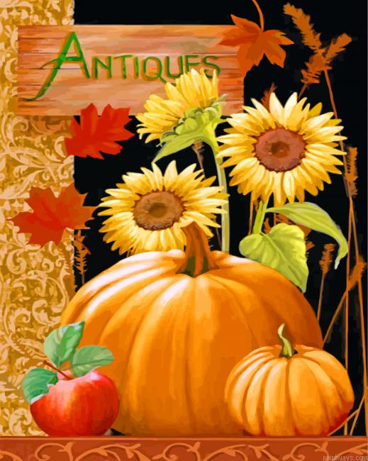 Autumn Sunflowers Painting By Numberss.png