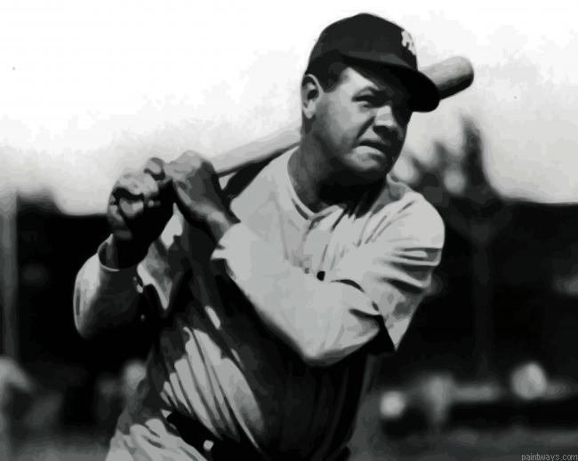 Babe Ruth Baseball Player Painting By Numberss.png