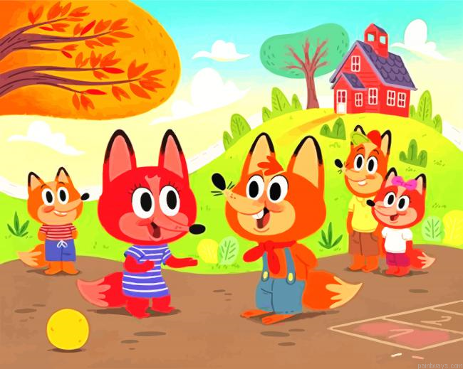 Baby Foxes Painting By Numberss.png