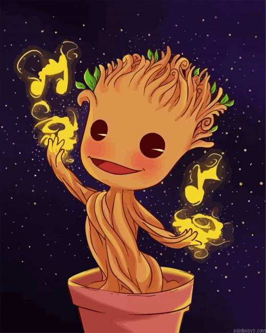 Baby Groot In Pot Painting By Numberss.png