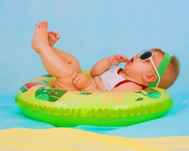 Baby Lying On Flatable Ring New Painting By Numberss.png