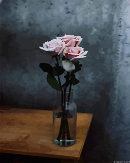 Baby Pink Rose Flower Flowers Painting By Numberss.png