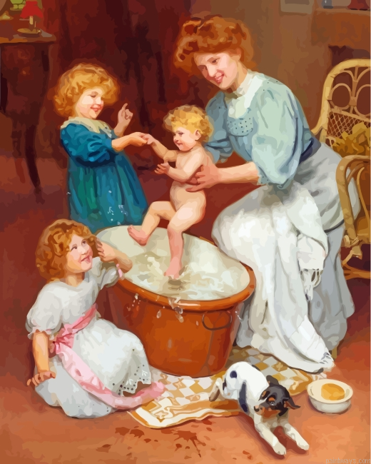 Babys Bath Time Painting By Numberss.png