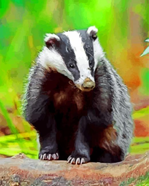 Badger In Forest Painting By Numbers.png
