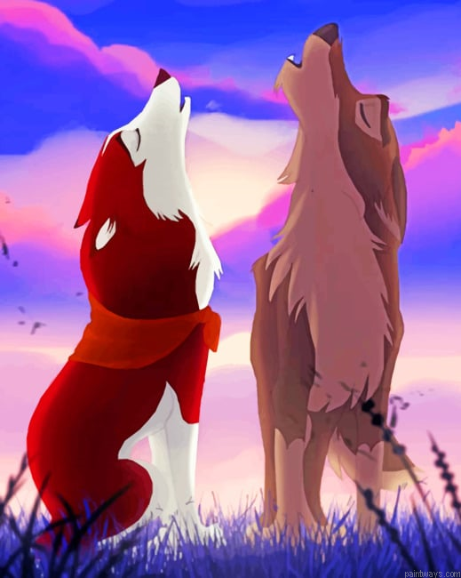 Balto And Jenna Wolves Cartoons Painting By Numberss.png