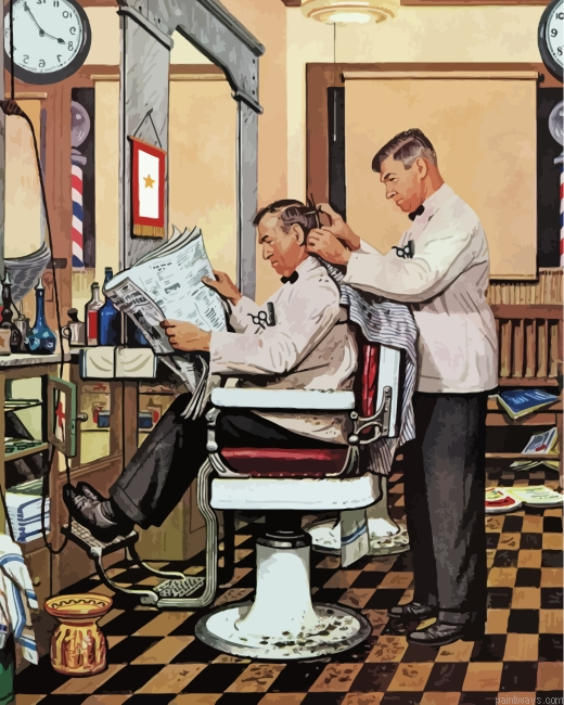 Barber Getting Haircut Painting By Numbers.png
