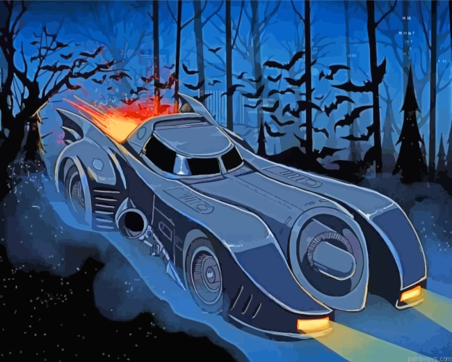 Batman Batmobile Car Painting By Numberss.png